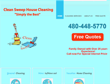 Tablet Screenshot of cleansweephousecleaning.com